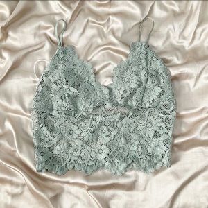 sage lace bralette top
